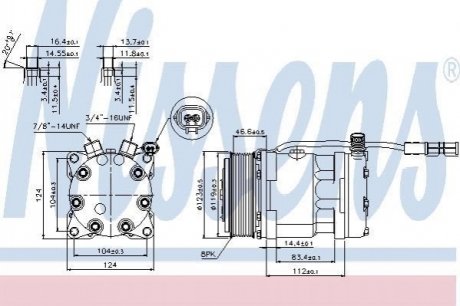 Компрессор кондиціонера MAN TG-S (07-) | MAN TG-A (02-) | MAN TG-X (07-) NISSENS 89139 (фото 1)