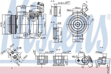 Компрессор кондиціонераFR-V 05-. NISSENS 89586 (фото 1)