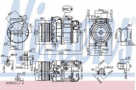 Компрессор кондиціонераBMW 5 F10. NISSENS 89595 (фото 1)