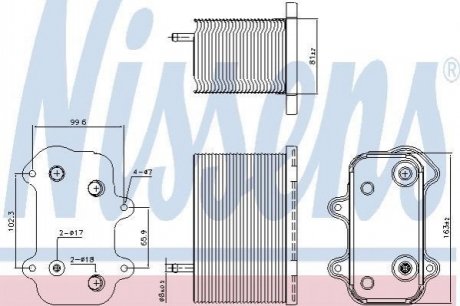 Масляный радиатор, двигательное масло NISSENS 90938 (фото 1)