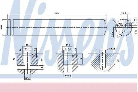 Осушувач повітря C1,5,8 P107,407 AYGO NISSENS 95522 (фото 1)