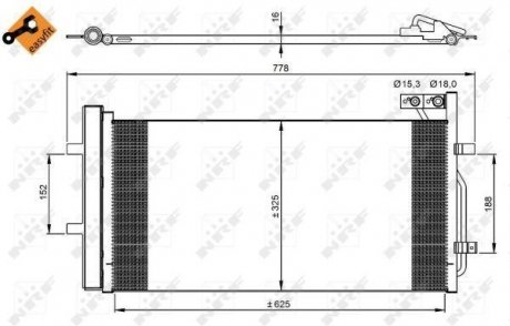 Конденсатор кондиціонера AUDI Q3 12- (вир-во) NRF 350029 (фото 1)