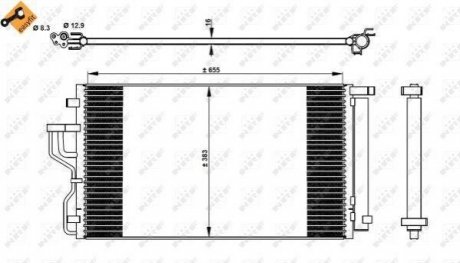 Радиатор кондиціонера HYUNDAI IX35 2,0GDI 13- NRF 350078 (фото 1)