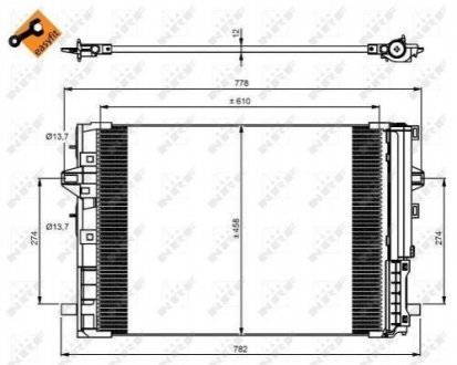 Конденсатор кондиціонера MERCEDES CLA-CLASS (вир-во) NRF 350081 (фото 1)