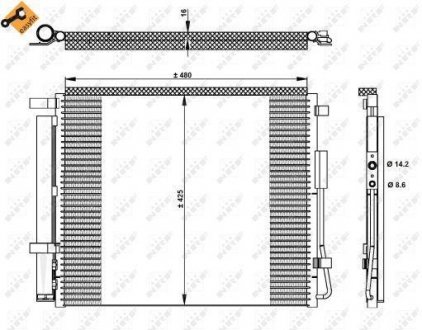 Радіатор кондиціонера HYUNDAI SANTA FE MK III 2.2CRDI 12- NRF 350333 (фото 1)