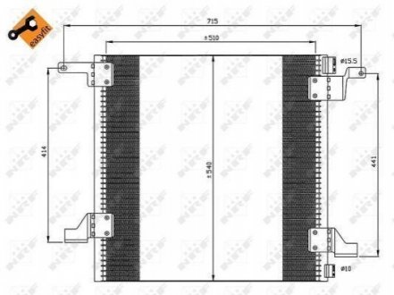 Конденсатор кондиционера MERCEDES ML-Series 2.7D 98- NRF 35526 (фото 1)