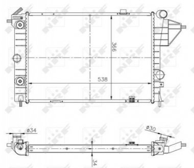 Радиатор охолодження двигуна OPEL VECTRA (вир-во) NRF 513508A (фото 1)