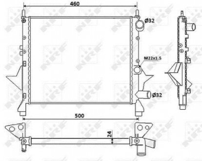 Радіатор, охолодження двигуна NRF 519513 (фото 1)