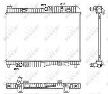 Радиатор охолодження FORD B-MAX, ECOSPORT, FIESTA VI, TOURNEO COURIER, TRANSIT COURIER 1.4D-1.6D 06.08- NRF 53044 (фото 1)