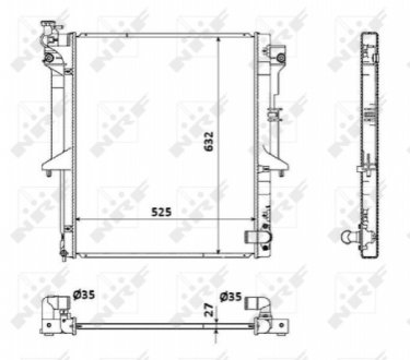 Радиатор охлаждения MITSUBISHI L200 2.5D 06- NRF 53908 (фото 1)