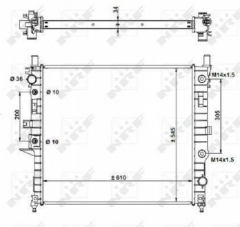 Радиатор охлаждения двигателя MERCEDES ML230 98- NRF 55334 (фото 1)