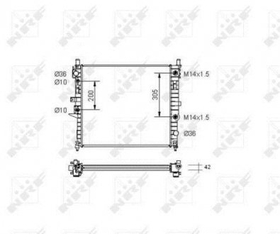 Радіатор, охолодження двигуна NRF 55336 (фото 1)