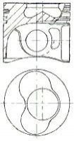 Поршень з кільцями VAG 80.00 1.9TDI AXC/AXB/ASZ/ARL T5 03- (CYL 3-4) TRAPEZ (вир-во) NURAL 8711490735 (фото 1)