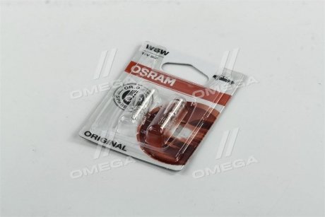 Лампа допоміжн. освітлення W5W 12V 5W W2, 1X9, 5d ORIGINAL LINE (2 шт) blister (вир-во) OSRAM 2825-02B (фото 1)