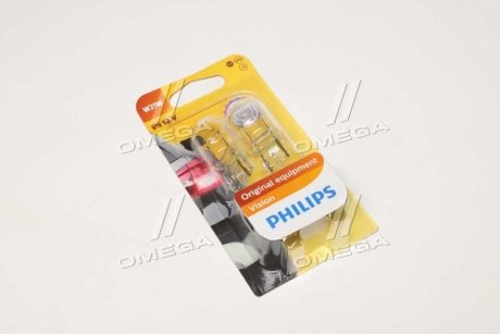 Лампа розжарювання W21W 12V W3x16q 2шт bliste VISION (вир-во) PHILIPS 12065B2 (фото 1)