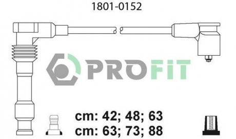 Кабелі високовольтні, набір PROFIT 18010152 (фото 1)