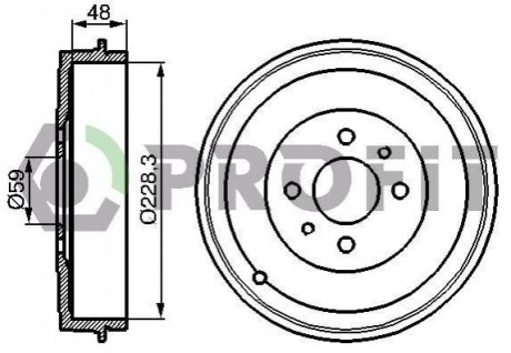 Барабан гальмівний PROFIT 5020-0017 (фото 1)
