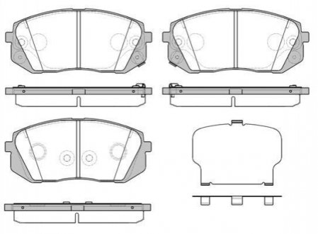 Колодки гальмівні (передні) Hyundai Sonata VI/VII 09-/Tucson 15-/ Kona 17- /Kia Pro Ceed 18-/ Sportage 15- (Mando) REMSA 1302.52 (фото 1)