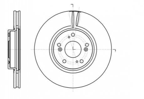 Диск гальмівний HONDA ACCORD, CR-V передн., вент. (вир-во) REMSA 61218.10 (фото 1)