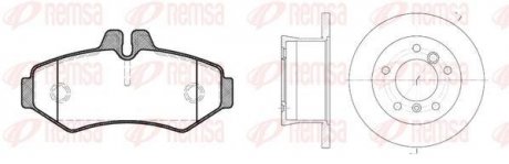 Комплект: 2 диска+ 4 колодки гальмівних REMSA 873301 (фото 1)