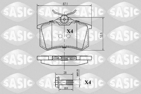 Колодки задні SASIC 6210001 (фото 1)
