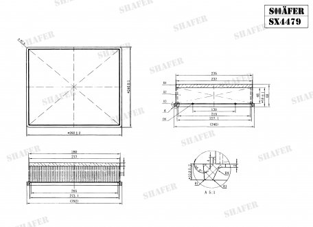 Фильтр воздушный VW Crafter 2.0D (16-), Man Tge (17-), (с предфильтром) SHAFER SX4479 (фото 1)