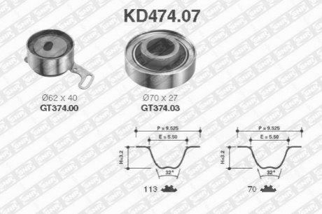 Роликовий модуль натягувача ременя (ролик, ремень) SNR NTN KD474.07 (фото 1)