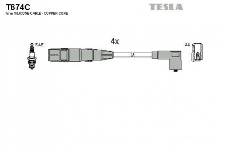 Провода VW Golf/Bora/Polo 1.6 94- Audi A3 1.6 96-00 Skoda TESLA T674C (фото 1)