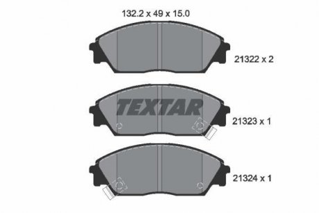Гальмівні колодки, дискове гальмо (набір) TEXTAR 2132201 (фото 1)