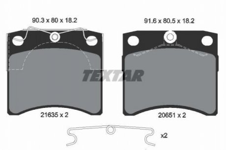 Гальмівні колодки дискові TEXTAR 2163501 (фото 1)