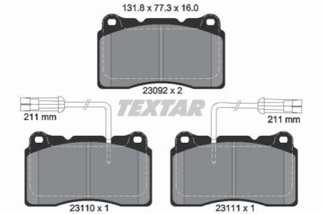 Гальмівні колодки дискові TEXTAR 2309201 (фото 1)