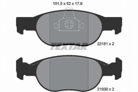 Гальмівні колодки дискові TEXTAR 2318101 (фото 1)