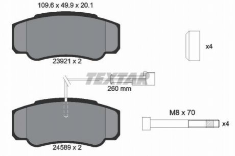 Гальмівні колодки дискові TEXTAR 2392103 (фото 1)