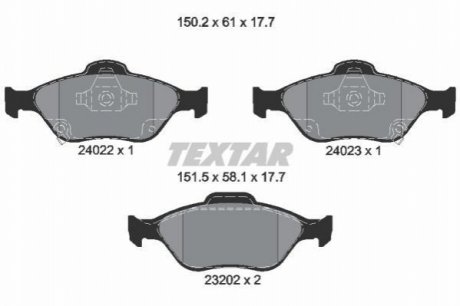 Гальмівні колодки дискові TEXTAR 2402201 (фото 1)