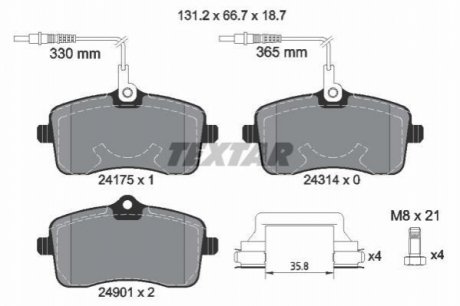 Гальмівні колодки дискові TEXTAR 2417501 (фото 1)