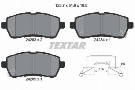 Гальмівні колодки дискові TEXTAR 2428303 (фото 1)