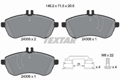 Гальмівні колодки, дискові TEXTAR 2430602 (фото 1)