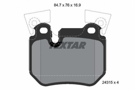 Гальмівні колодки, дискове гальмо (набір) TEXTAR 2431501 (фото 1)