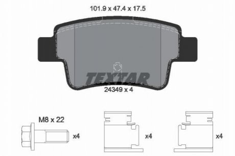 Гальмівні колодки дискові TEXTAR 2434901 (фото 1)