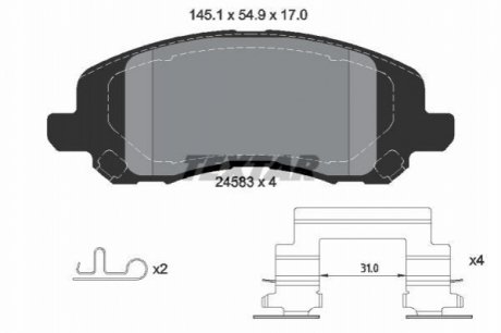 Гальмівні колодки дискові TEXTAR 2458301 (фото 1)