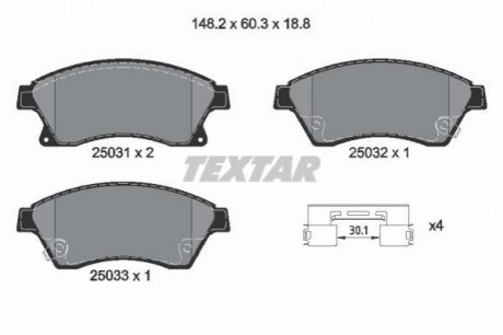 Гальмівні колодки дискові TEXTAR 2503181 (фото 1)