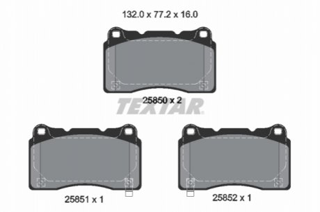 Гальмівні колодки, дискові TEXTAR 2585001 (фото 1)