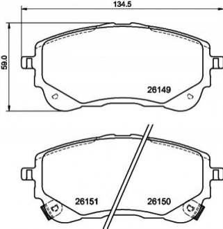 Колодки тормозные (передние) Toyota Corolla XII 18-/Suzuki Swace 20- TEXTAR 2614901 (фото 1)