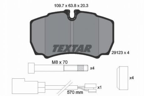 Гальмівні колодки дискові TEXTAR 2912307 (фото 1)