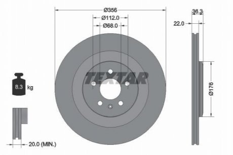 Диск тормозной TEXTAR 92241803 (фото 1)