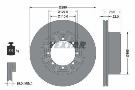 TARCZA HAMULCOWA TYL TEXTAR 92322303 (фото 1)