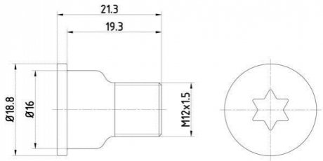 Болт, диск тормозного механизма TEXTAR TPM0005 (фото 1)