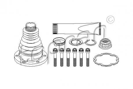 Пильовик привідного валу (набір) TOPRAN / HANS PRIES 108380 (фото 1)