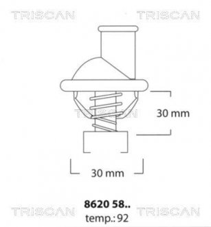 Термостат системи охолодження TRISCAN 8620 5892 (фото 1)