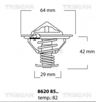 Термостат системи охолодження TRISCAN 86208582 (фото 1)